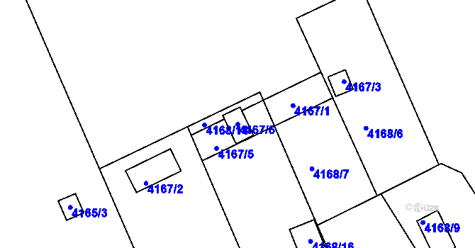Parcela st. 4167/6 v KÚ Krnov-Horní Předměstí, Katastrální mapa