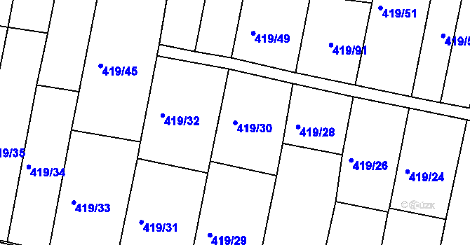 Parcela st. 419/30 v KÚ Krnov-Horní Předměstí, Katastrální mapa