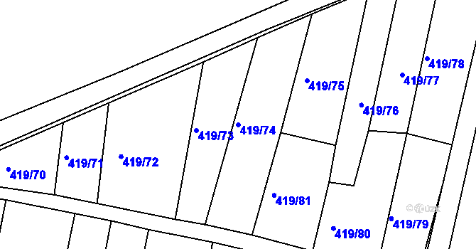 Parcela st. 419/74 v KÚ Krnov-Horní Předměstí, Katastrální mapa