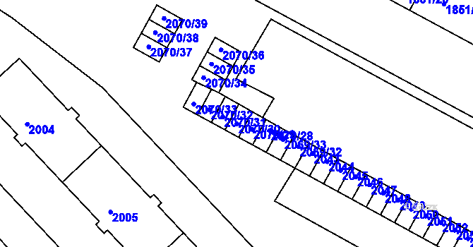 Parcela st. 2070/30 v KÚ Krnov-Horní Předměstí, Katastrální mapa