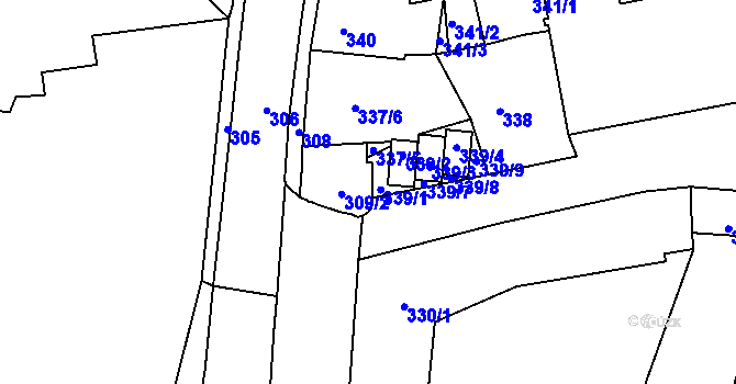 Parcela st. 339/6 v KÚ Krnov-Horní Předměstí, Katastrální mapa