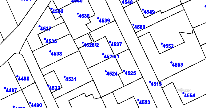 Parcela st. 4526/1 v KÚ Krnov-Horní Předměstí, Katastrální mapa