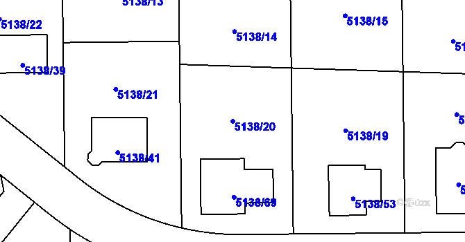 Parcela st. 5138/20 v KÚ Krnov-Horní Předměstí, Katastrální mapa