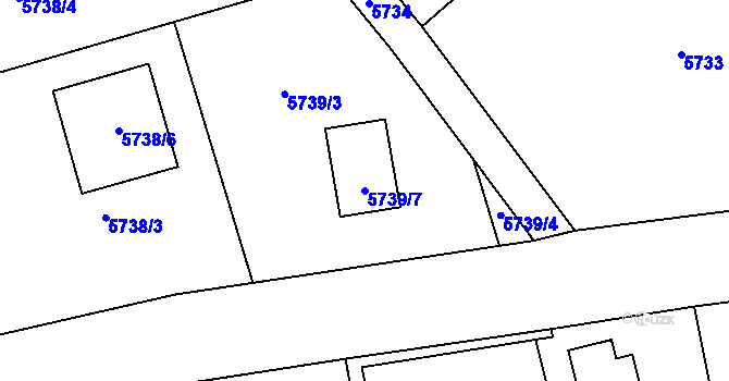 Parcela st. 5739/7 v KÚ Krnov-Horní Předměstí, Katastrální mapa