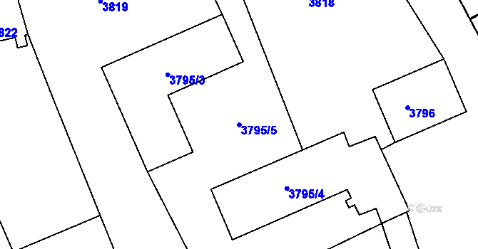 Parcela st. 3795/5 v KÚ Krnov-Horní Předměstí, Katastrální mapa