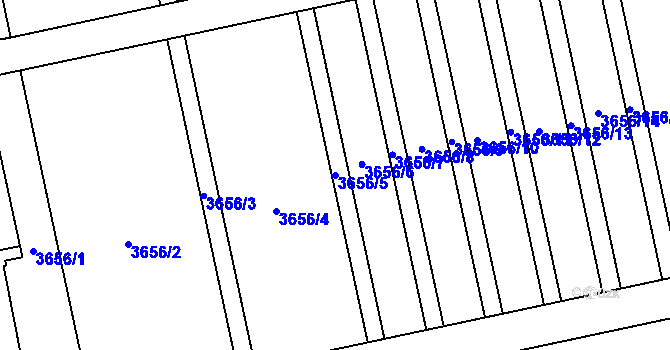 Parcela st. 3656/5 v KÚ Krnov-Horní Předměstí, Katastrální mapa