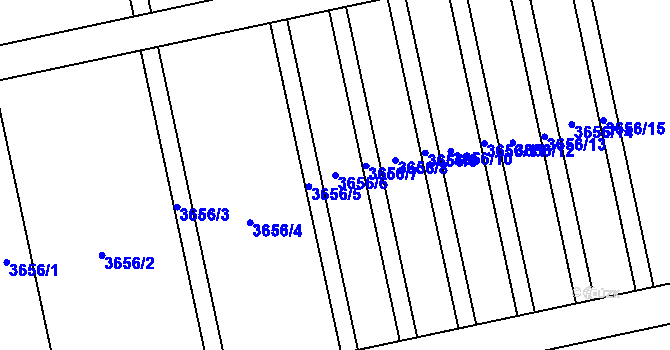 Parcela st. 3656/6 v KÚ Krnov-Horní Předměstí, Katastrální mapa