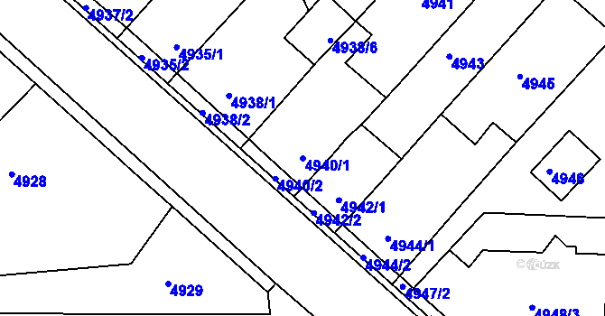 Parcela st. 4940/1 v KÚ Krnov-Horní Předměstí, Katastrální mapa