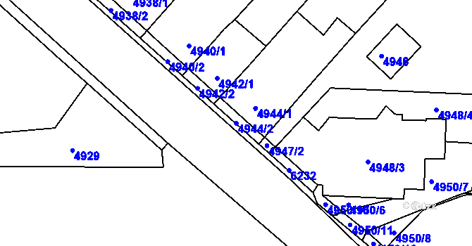 Parcela st. 4944/2 v KÚ Krnov-Horní Předměstí, Katastrální mapa