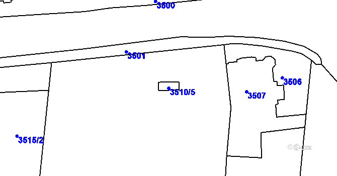 Parcela st. 3510/5 v KÚ Krnov-Horní Předměstí, Katastrální mapa
