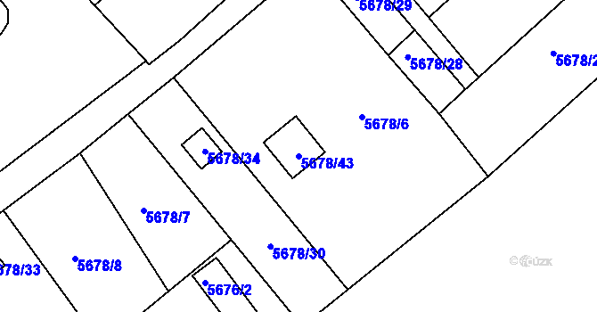 Parcela st. 5678/43 v KÚ Krnov-Horní Předměstí, Katastrální mapa