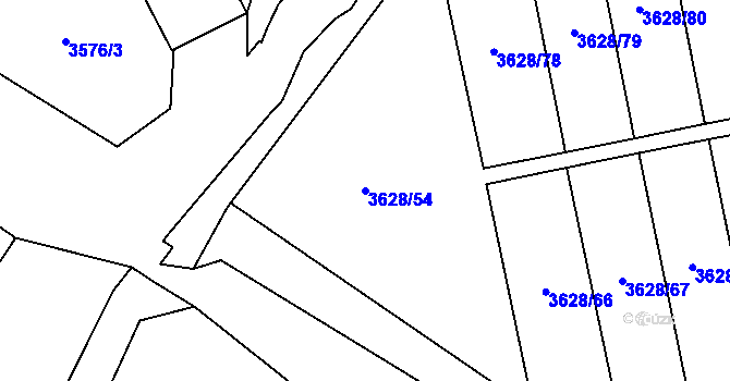 Parcela st. 3628/54 v KÚ Krnov-Horní Předměstí, Katastrální mapa