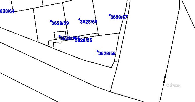 Parcela st. 3628/56 v KÚ Krnov-Horní Předměstí, Katastrální mapa