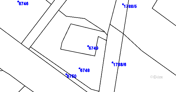 Parcela st. 6749 v KÚ Krnov-Horní Předměstí, Katastrální mapa