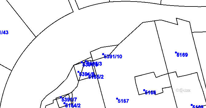 Parcela st. 5391/10 v KÚ Krnov-Horní Předměstí, Katastrální mapa