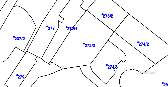 Parcela st. 273/3 v KÚ Krnov-Horní Předměstí, Katastrální mapa