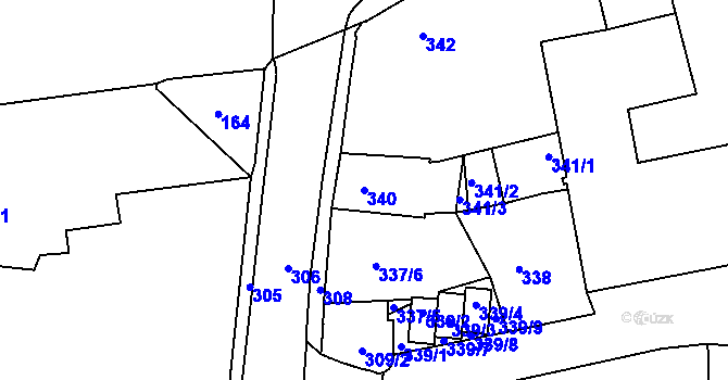 Parcela st. 340 v KÚ Krnov-Horní Předměstí, Katastrální mapa