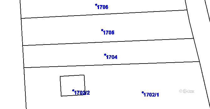 Parcela st. 1704 v KÚ Krnov-Horní Předměstí, Katastrální mapa