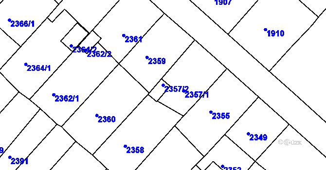 Parcela st. 2357/2 v KÚ Krnov-Horní Předměstí, Katastrální mapa