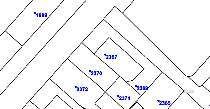 Parcela st. 2367 v KÚ Krnov-Horní Předměstí, Katastrální mapa