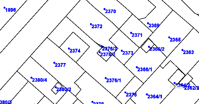 Parcela st. 2376/2 v KÚ Krnov-Horní Předměstí, Katastrální mapa