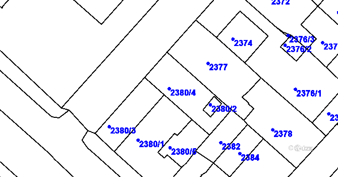 Parcela st. 2380/4 v KÚ Krnov-Horní Předměstí, Katastrální mapa