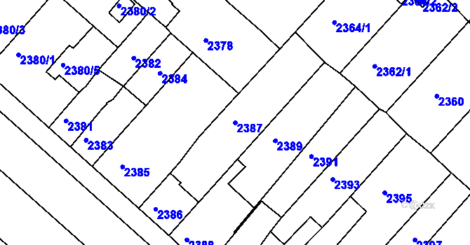 Parcela st. 2387 v KÚ Krnov-Horní Předměstí, Katastrální mapa