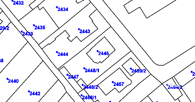 Parcela st. 2446 v KÚ Krnov-Horní Předměstí, Katastrální mapa