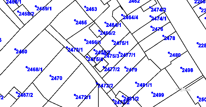Parcela st. 2475/3 v KÚ Krnov-Horní Předměstí, Katastrální mapa