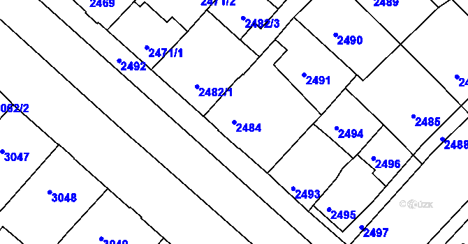 Parcela st. 2484 v KÚ Krnov-Horní Předměstí, Katastrální mapa