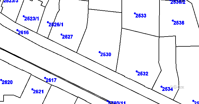 Parcela st. 2530 v KÚ Krnov-Horní Předměstí, Katastrální mapa