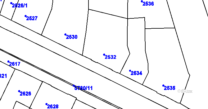 Parcela st. 2532 v KÚ Krnov-Horní Předměstí, Katastrální mapa
