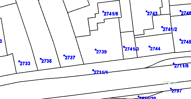 Parcela st. 2739 v KÚ Krnov-Horní Předměstí, Katastrální mapa