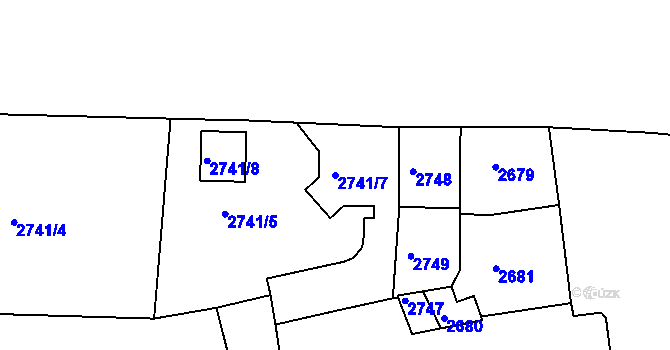 Parcela st. 2741/7 v KÚ Krnov-Horní Předměstí, Katastrální mapa