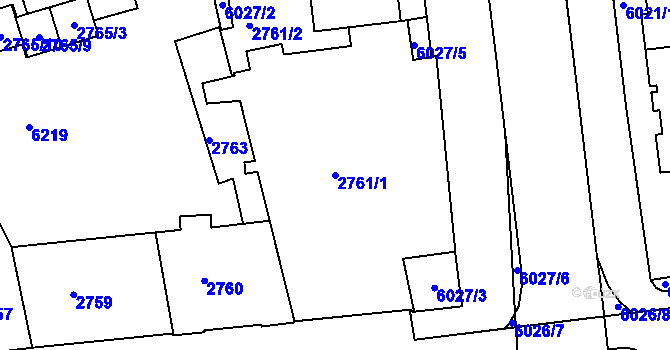 Parcela st. 2761/1 v KÚ Krnov-Horní Předměstí, Katastrální mapa