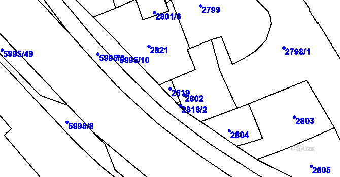 Parcela st. 2819 v KÚ Krnov-Horní Předměstí, Katastrální mapa
