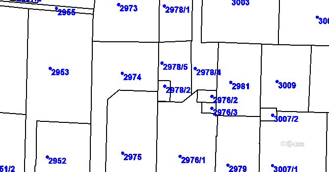 Parcela st. 2978/2 v KÚ Krnov-Horní Předměstí, Katastrální mapa