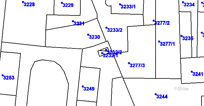 Parcela st. 3232/1 v KÚ Krnov-Horní Předměstí, Katastrální mapa