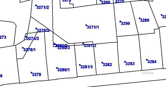 Parcela st. 3281/2 v KÚ Krnov-Horní Předměstí, Katastrální mapa