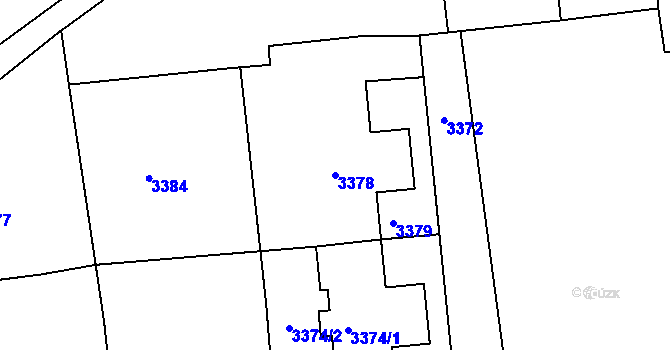 Parcela st. 3378 v KÚ Krnov-Horní Předměstí, Katastrální mapa