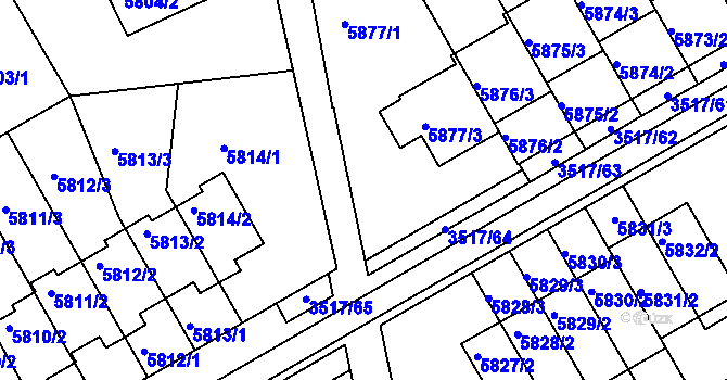 Parcela st. 3517/33 v KÚ Krnov-Horní Předměstí, Katastrální mapa