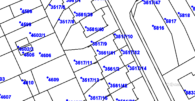 Parcela st. 3561/41 v KÚ Krnov-Horní Předměstí, Katastrální mapa