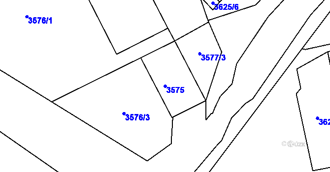 Parcela st. 3575 v KÚ Krnov-Horní Předměstí, Katastrální mapa