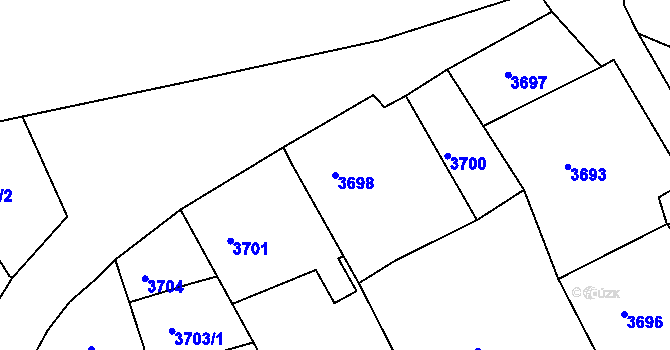Parcela st. 3698 v KÚ Krnov-Horní Předměstí, Katastrální mapa