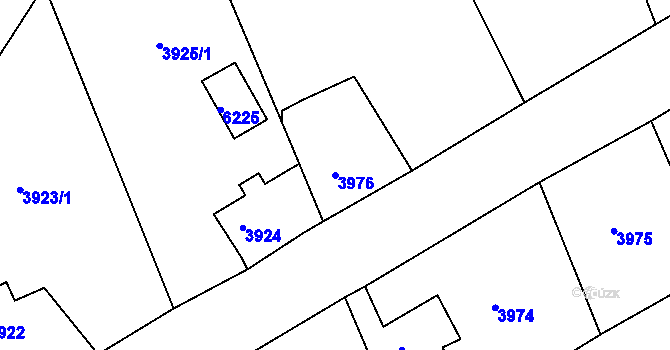 Parcela st. 3976 v KÚ Krnov-Horní Předměstí, Katastrální mapa
