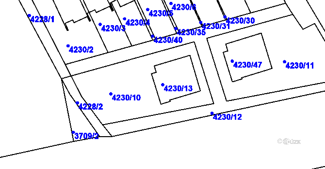 Parcela st. 4230/13 v KÚ Krnov-Horní Předměstí, Katastrální mapa