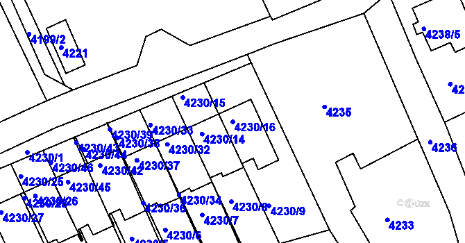 Parcela st. 4230/16 v KÚ Krnov-Horní Předměstí, Katastrální mapa