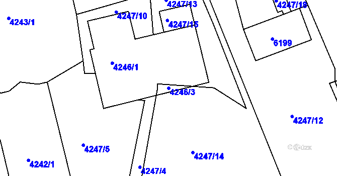 Parcela st. 4246/3 v KÚ Krnov-Horní Předměstí, Katastrální mapa