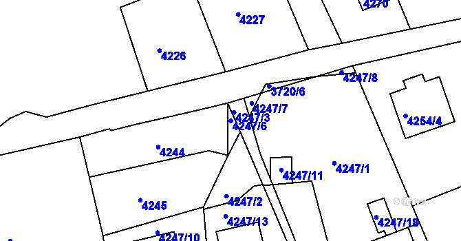 Parcela st. 4247/6 v KÚ Krnov-Horní Předměstí, Katastrální mapa