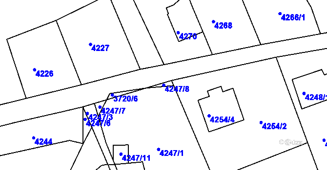 Parcela st. 4247/8 v KÚ Krnov-Horní Předměstí, Katastrální mapa